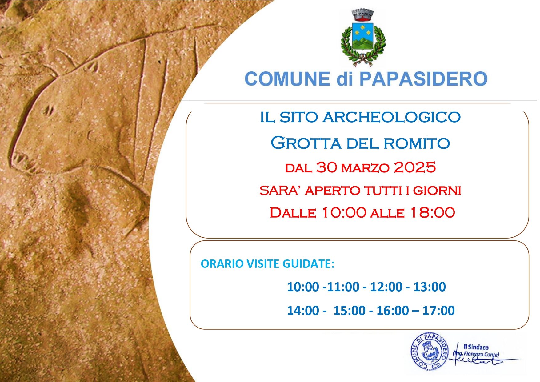 ORARIO "GROTTA DEL ROMITO"